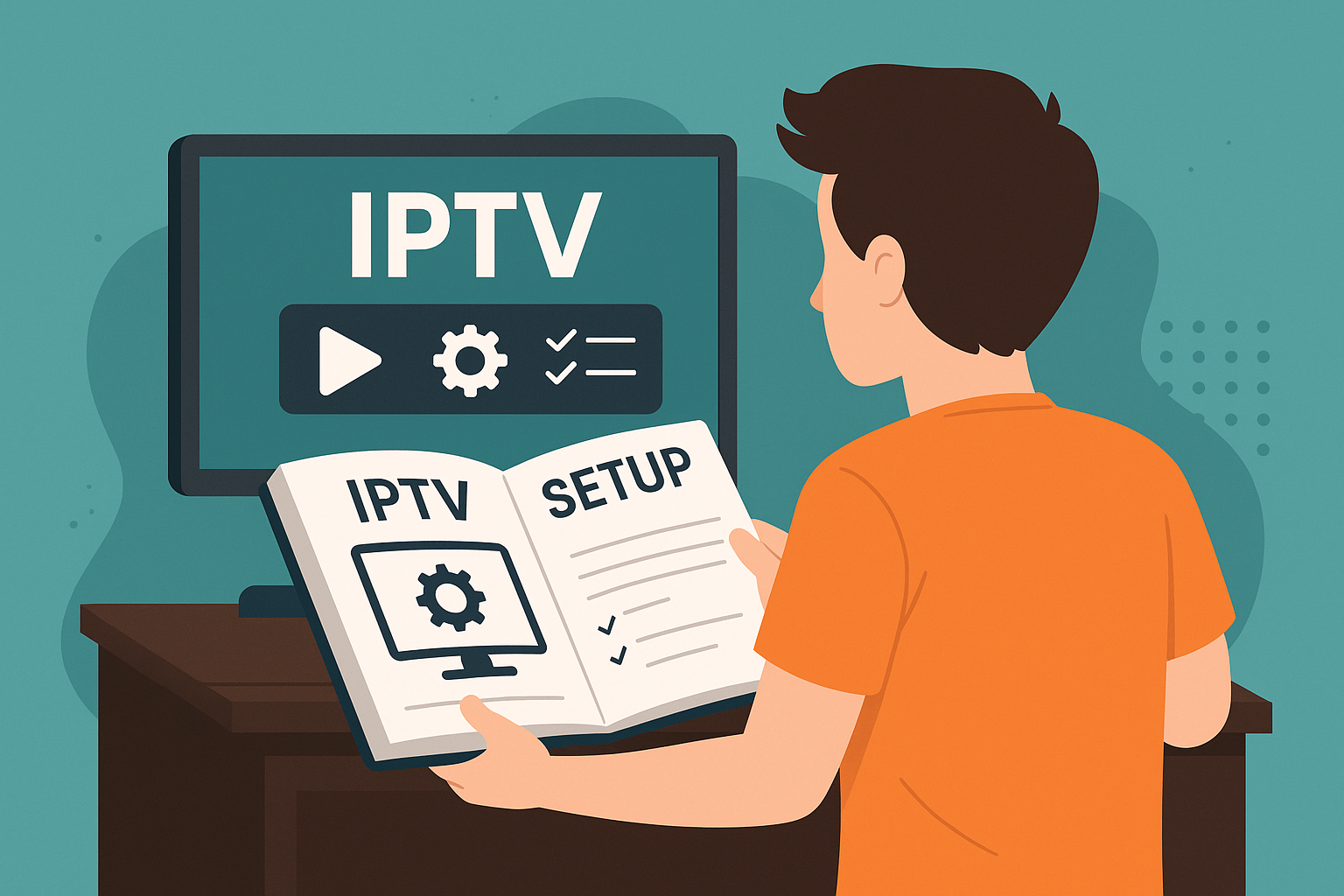User setting up IPTV on smart TV using a step-by-step setup guide
