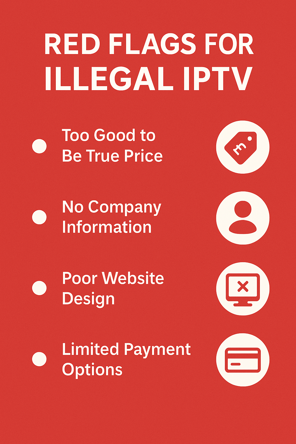 signs of illegal IPTV providers UK